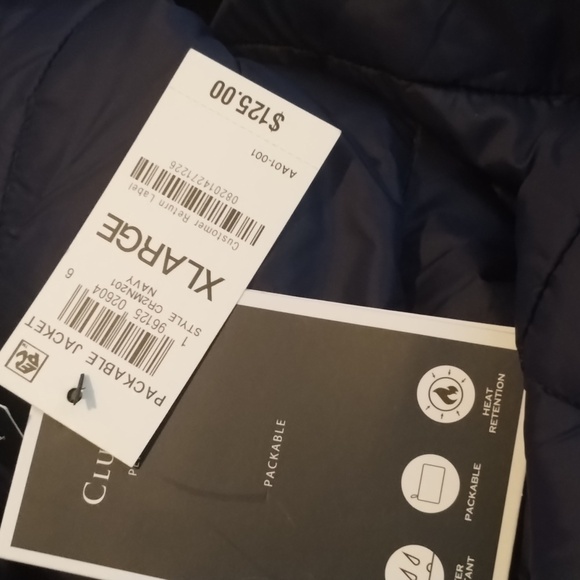 Club Room Quilted Packable Puffer Jacket Zip Pockets Insulated - Picture 8 of 8